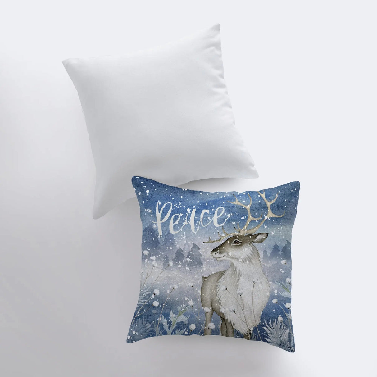 Reindeer Peace | Throw Pillows | Christmas Pillow | Thank you Gift | Christmas Gift | Gift for Her | Gift for Mom | Home Decor | Let it Snow by UniikPillows