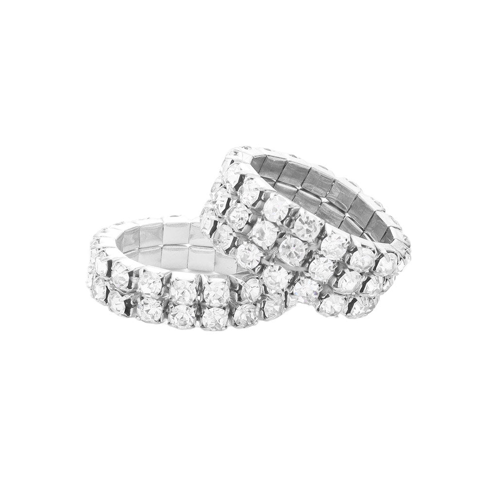 2PCS Rhinestone Stretch Rings by Madeline Love