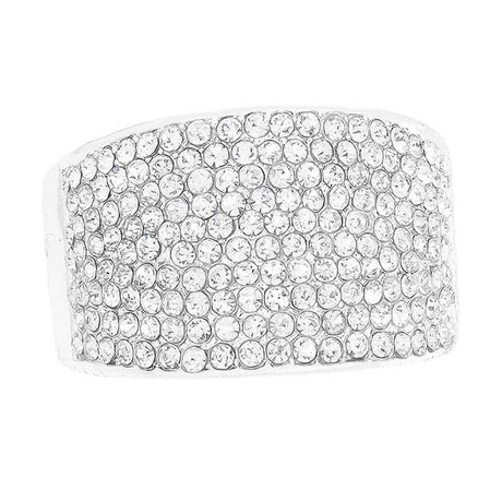 Crystal Rhinestone Pave Stretch Ring by Madeline Love