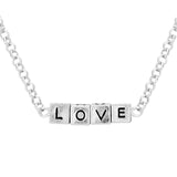 LOVE Metal Cube Pendant Necklace by Madeline Love