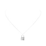 Love White Gold Dipped Metal Lock Pendant Necklace by Madeline Love