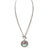 Round Stone Pendant Toggle Necklace by Madeline Love