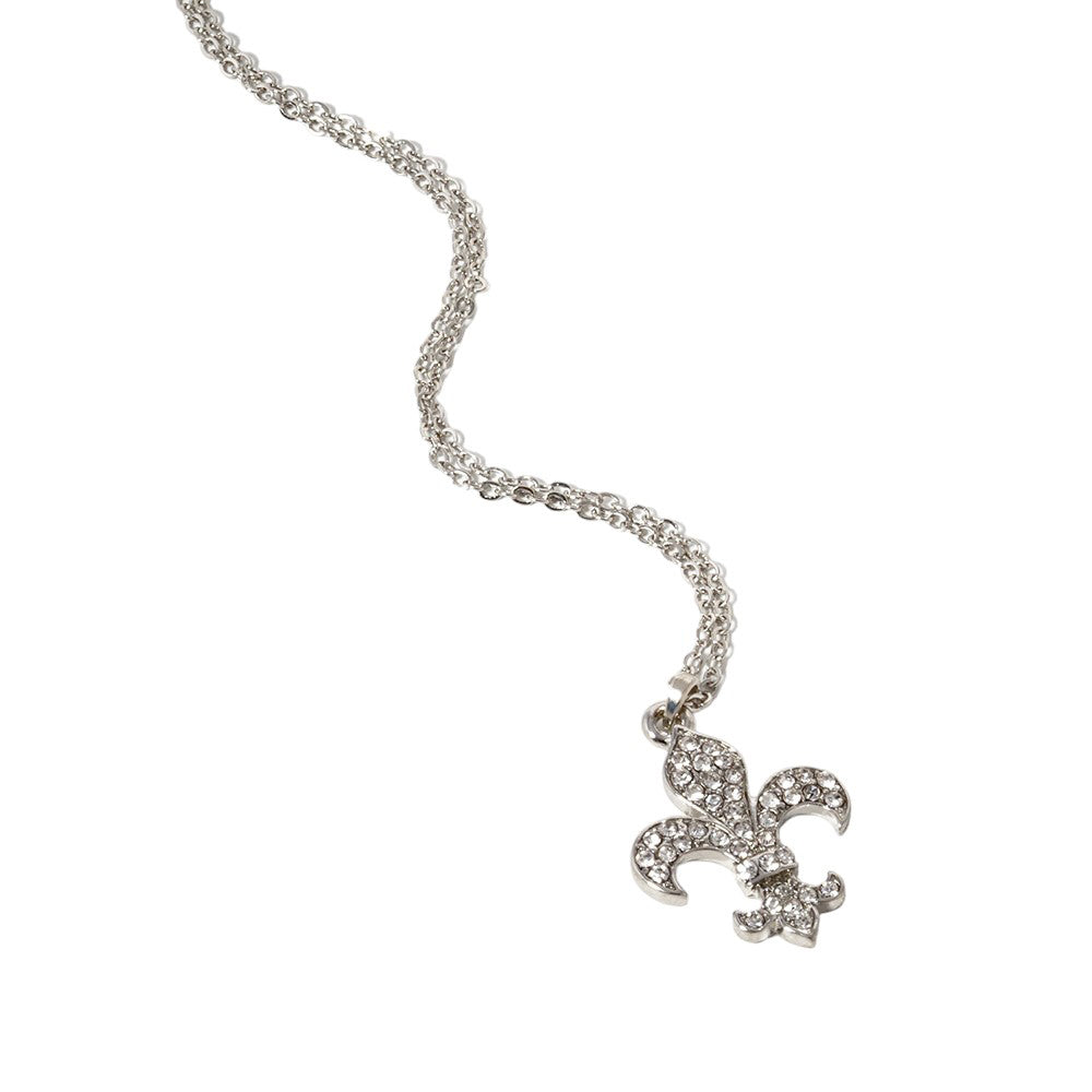 Stone Paved Fleur de Lis Pendant Necklace by Madeline Love