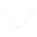 White Gold Dipped Metal MAMA Message Pendant Necklace by Madeline Love