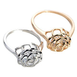 Rose Is A Rose Rings 18kt Rose Crystals In White Yellow And Rose Gold Plating by VistaShops