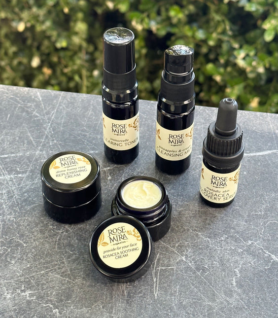 Rosacea Repair Mini Collection in Swiss Violet Glass by Rosemira