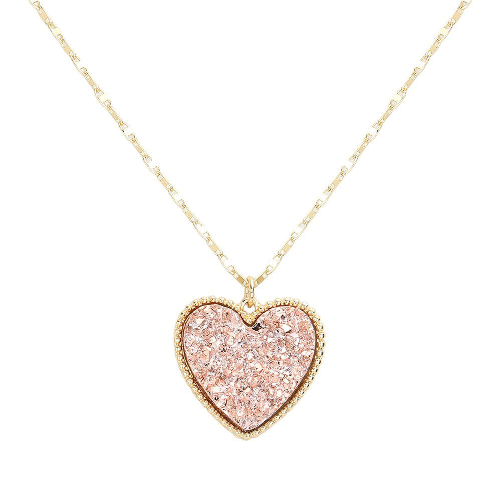 Druzy Heart Pendant Necklace by Madeline Love