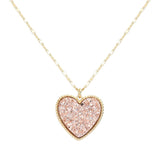 Druzy Heart Pendant Necklace by Madeline Love