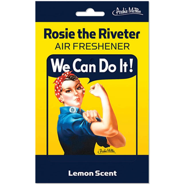 Rosie the Riveter Hanging Air Freshener in Lemon Scent by The Bullish Store