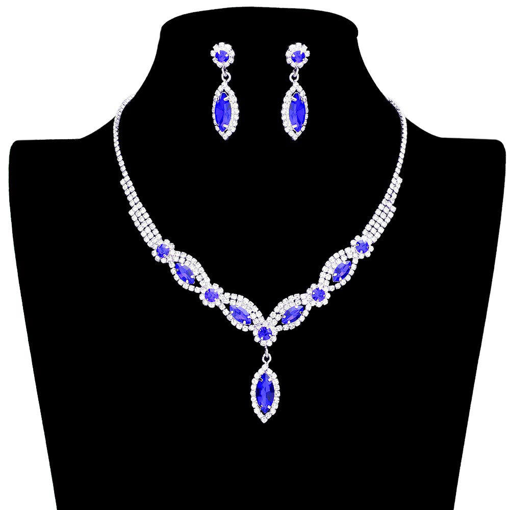 Marquise Stone Accented Rhinestone Necklace by Madeline Love