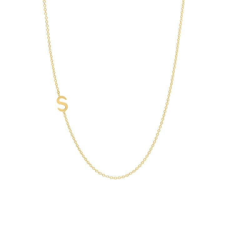 14k Gold Customized initial Necklace by VicStoneNYC Fine Jewelry