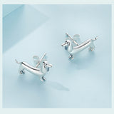 Elegant Dachshund Sterling Silver Ring & Earring by Dach Everywhere