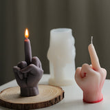 Erect Middle Finger Silicone Candle Mold for DIY Aromatherapy Candle Plaster Ornaments Soap Epoxy Resin Mould Handicrafts Making by Js House