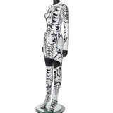 Cyber Skeleton Dress And Socks by White Market