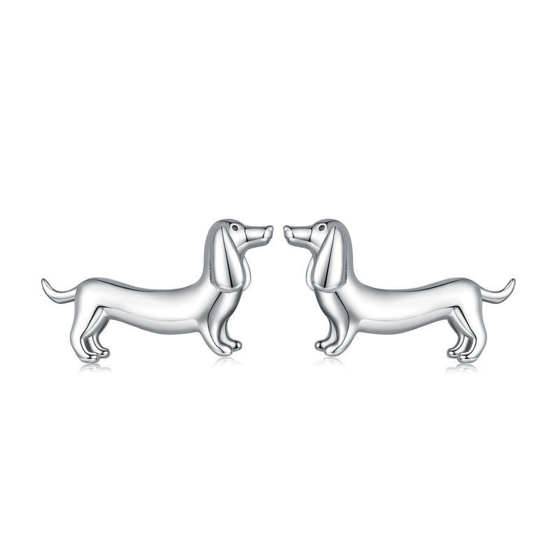 Elegant Dachshund Sterling Silver Ring & Earring by Dach Everywhere