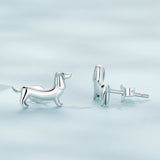 Elegant Dachshund Sterling Silver Ring & Earring by Dach Everywhere