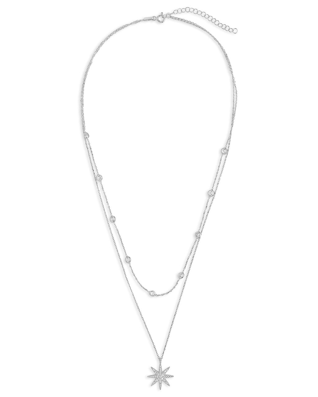 Sterling Silver Layered Burst Pendant Necklace by Sterling Forever