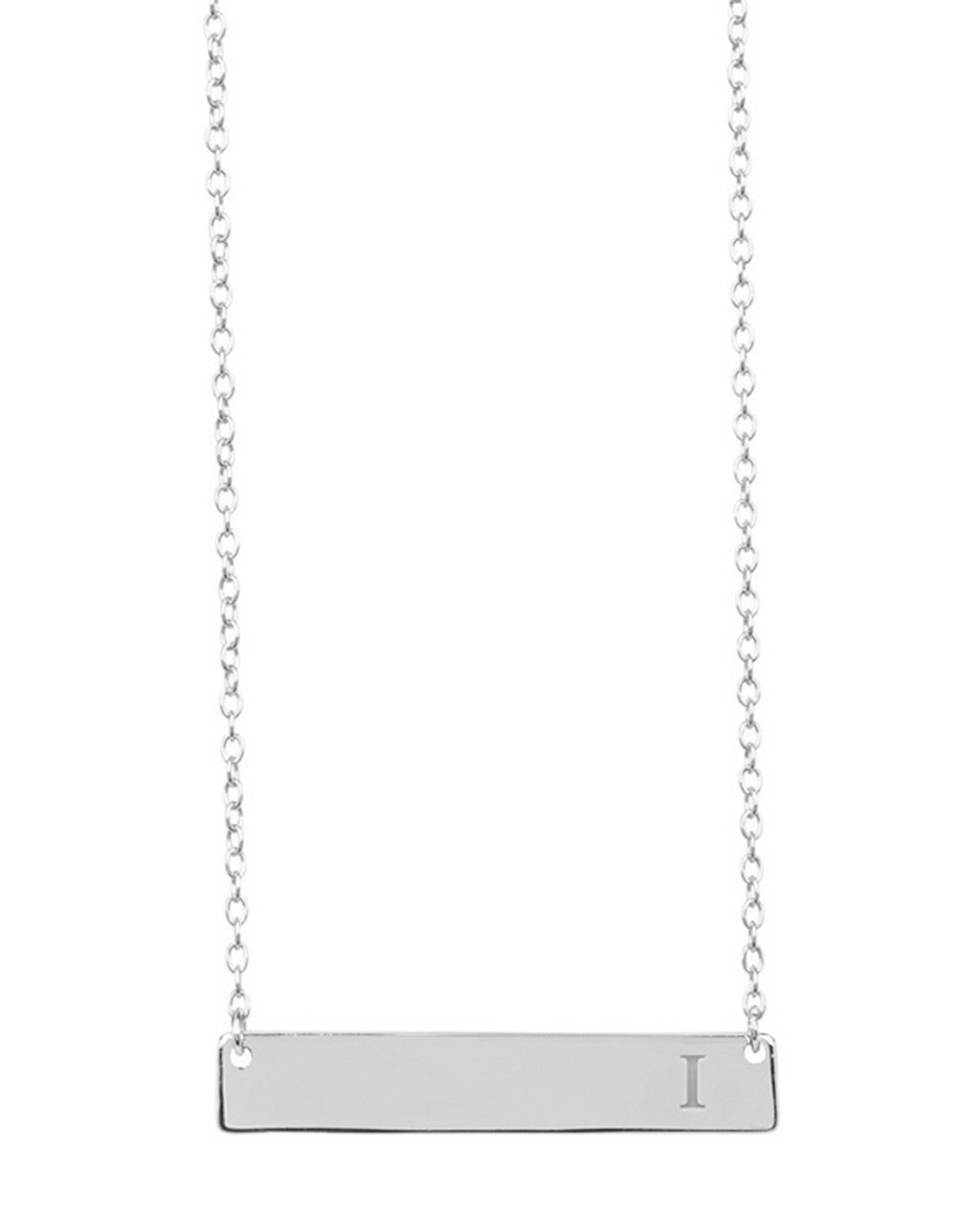 Sterling Silver Bar Initial Necklace by Sterling Forever