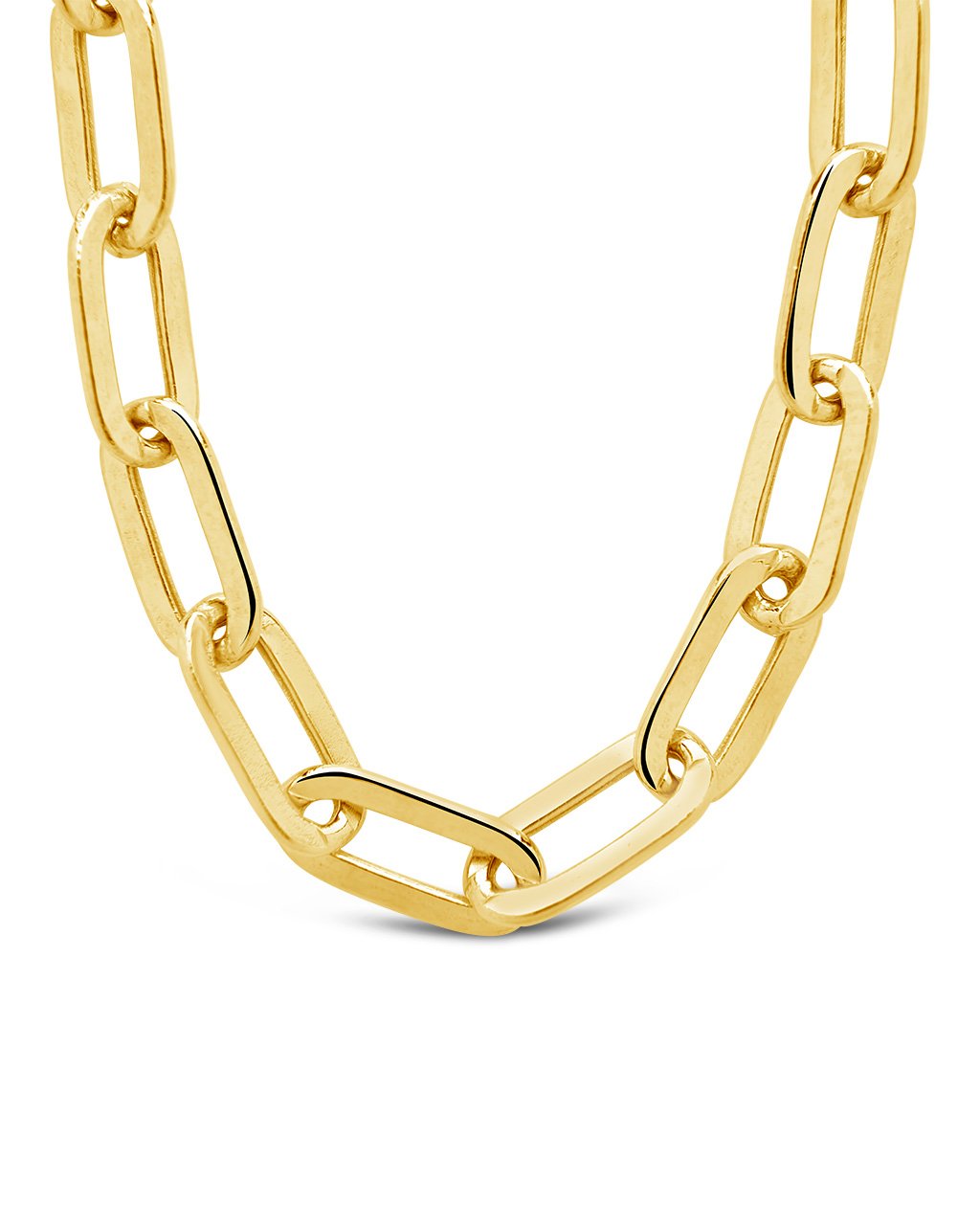 14K Italian Gold Elongated Paperclip Chain Necklace by Sterling Forever