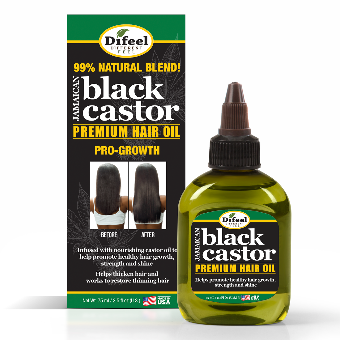 Difeel Superior Growth Jamaican Black Castor 4-PC Hair Treatment Set - Includes 12 oz. Shampoo, 12 oz. Hair Mask , 2.5 oz. Root Stimulator & 2.5 oz. Hair Oil by difeel - find your natural beauty