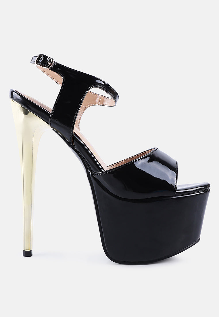 bewitch ultra high heeled ankle strap sandals by London Rag