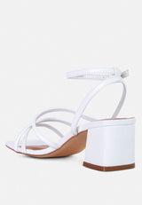 right pose faux leather block heel sandals by London Rag