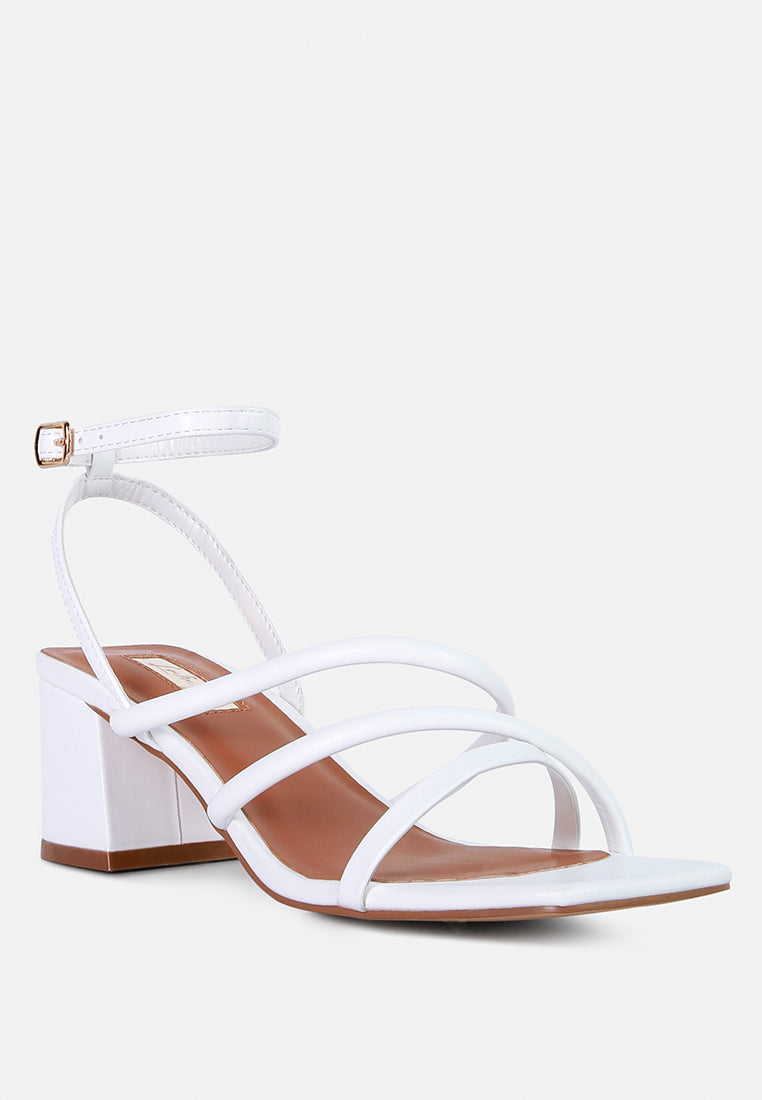 right pose faux leather block heel sandals by London Rag