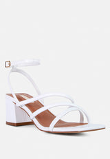 right pose faux leather block heel sandals by London Rag