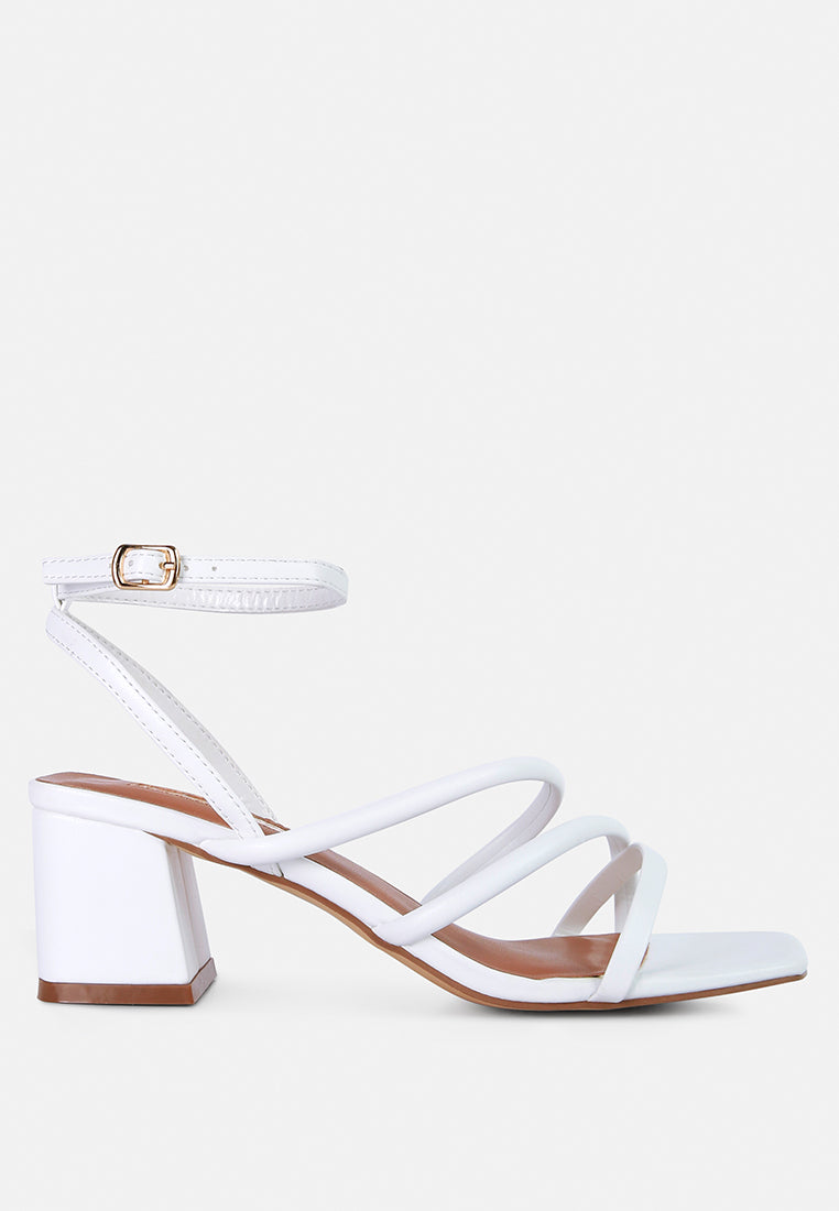 right pose faux leather block heel sandals by London Rag