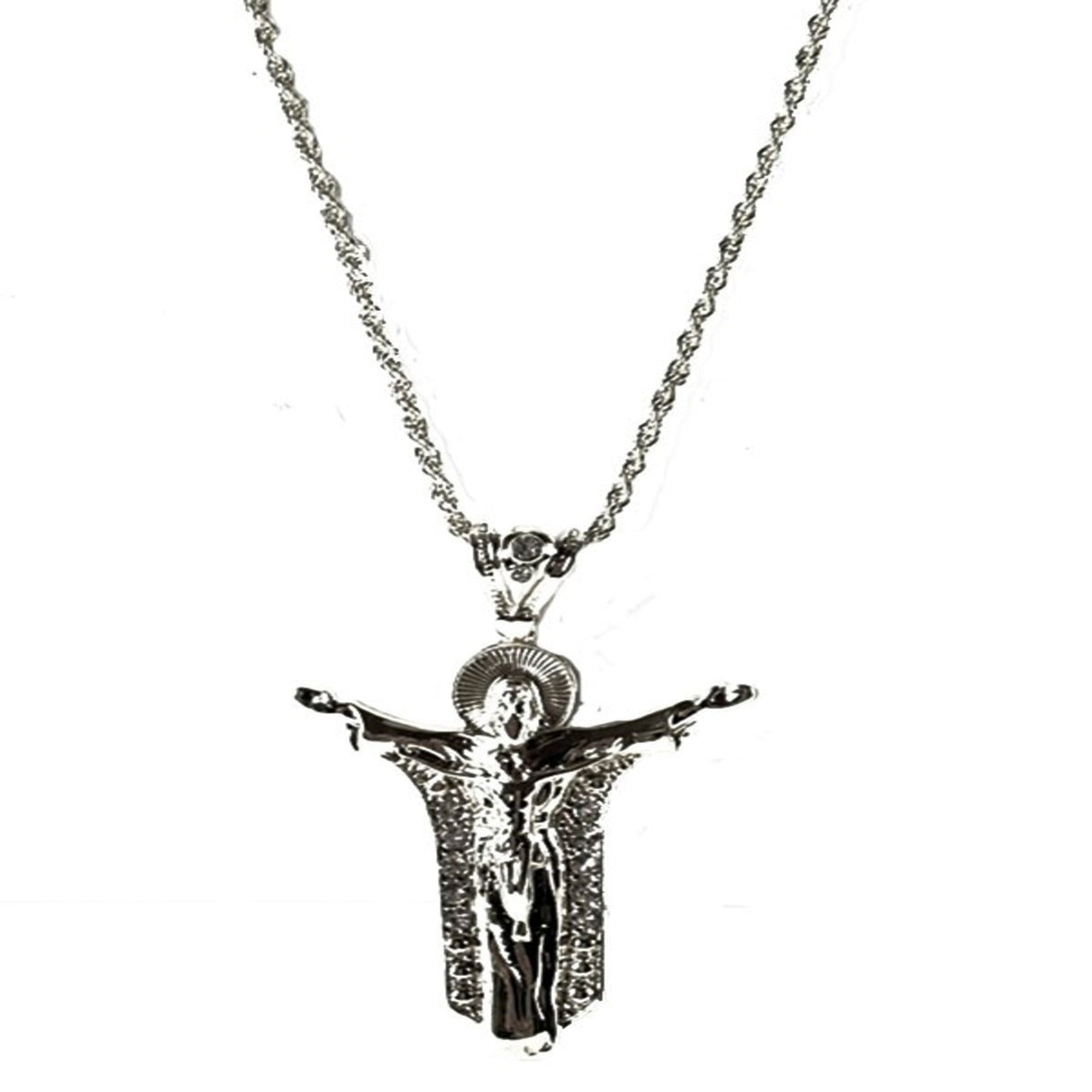 Studded Christ Pendant Necklace by BeyondEnvy