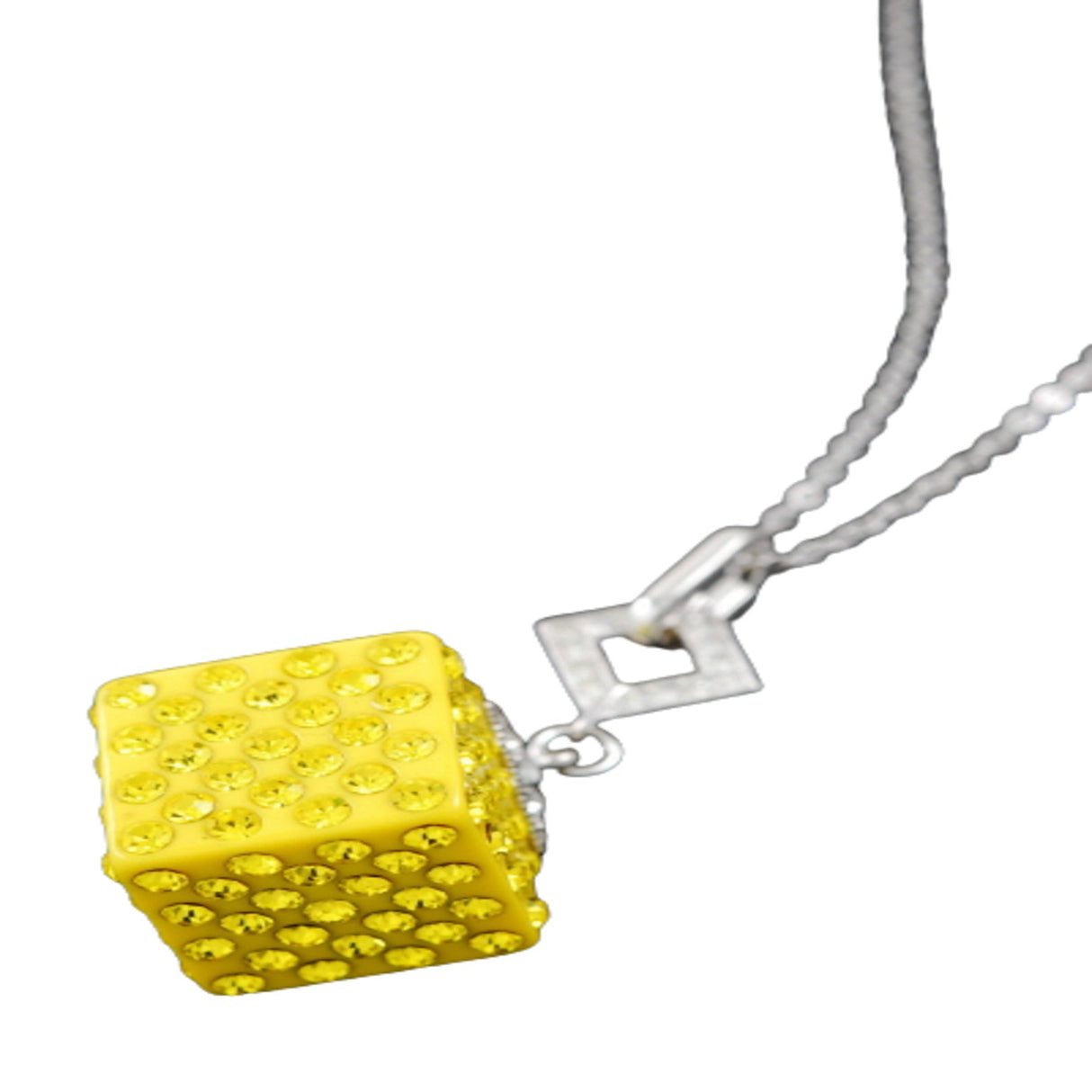 Studded Cube Pendant Necklace by BeyondEnvy