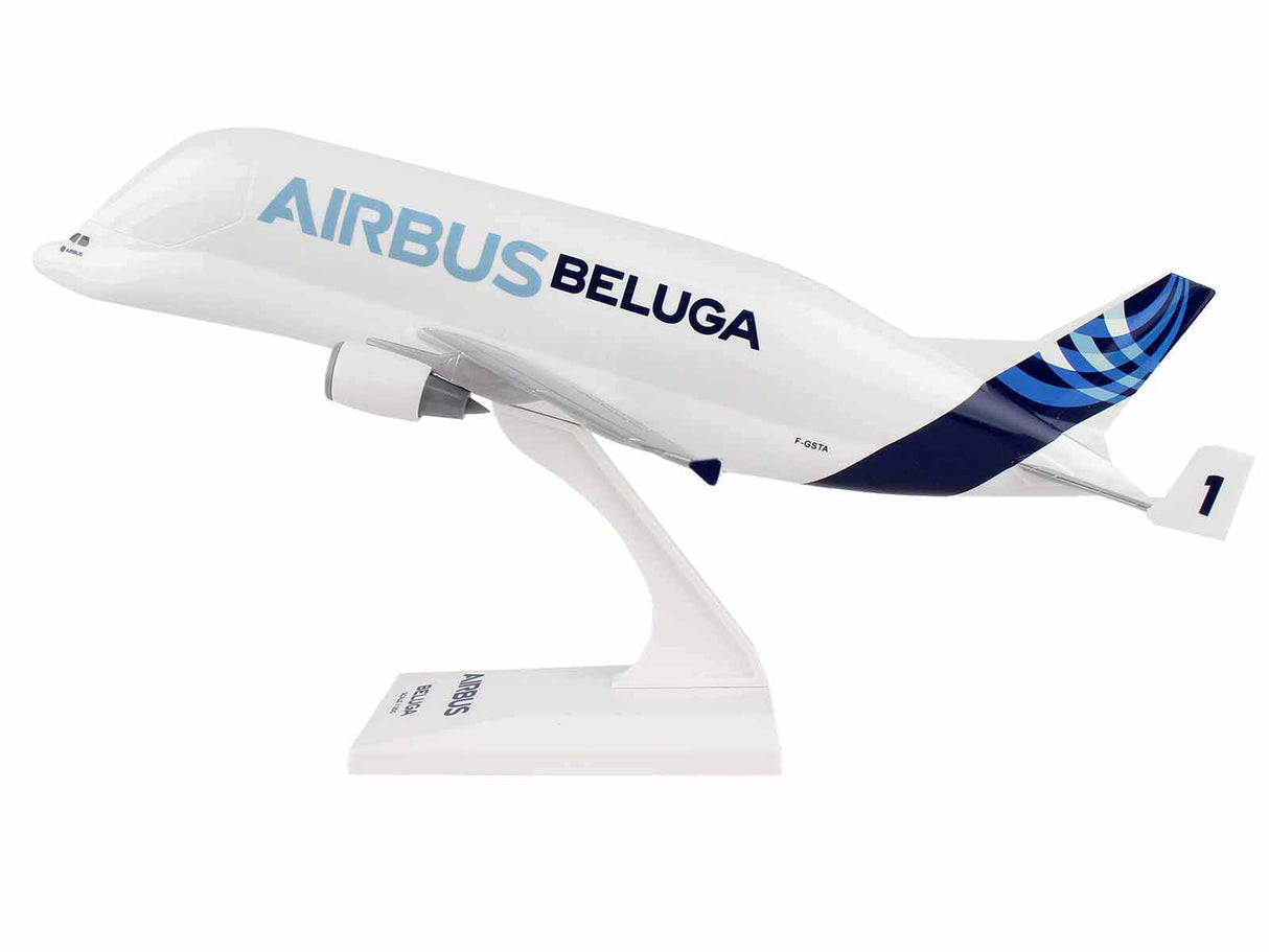 Airbus Beluga 1 Commercial Aircraft "Airbus Beluga" (F-GSTA) White with Blue Tail (Snap-Fit) 1/200 Plastic Model by Skymarks