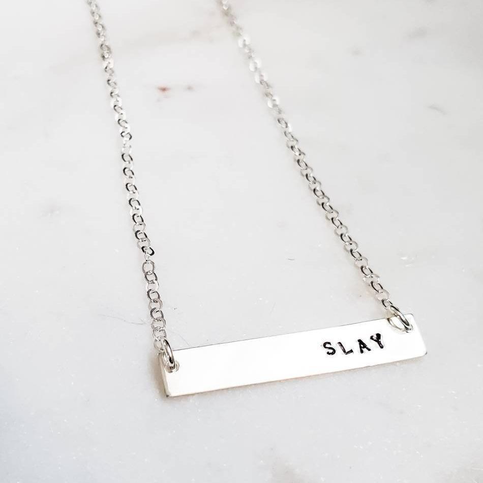 SLAY Bar Necklace by Salt and Sparkle