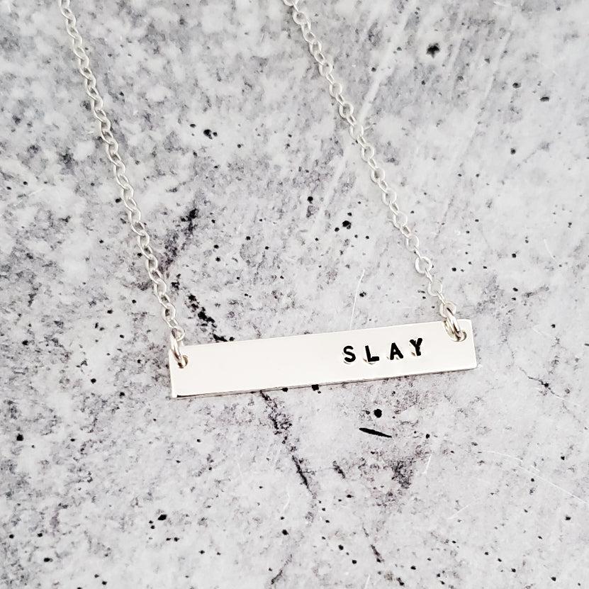 SLAY Bar Necklace by Salt and Sparkle