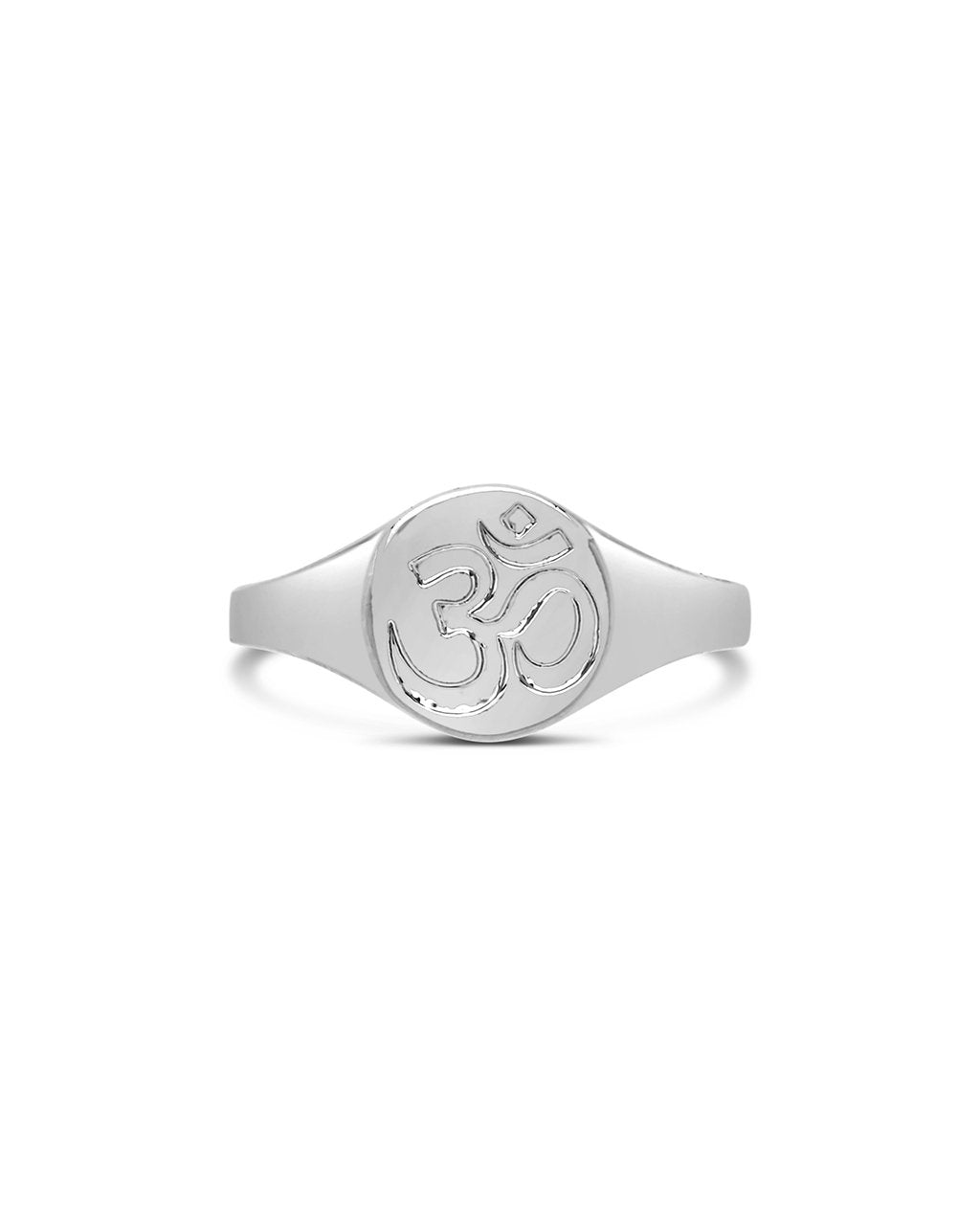 Om Engraved Signet Ring by Sterling Forever