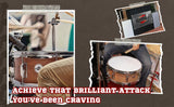 GRIFFIN Snare Drum Package with Snare Stand, 2 Pairs of Drum Sticks & Drum Key | Snare Kit with Poplar Wood Shell 14" x 5.5" with Flat Hickory PVC | 8 Metal Tuning Lugs & Snare Strainer Throw Off by GeekStands.com