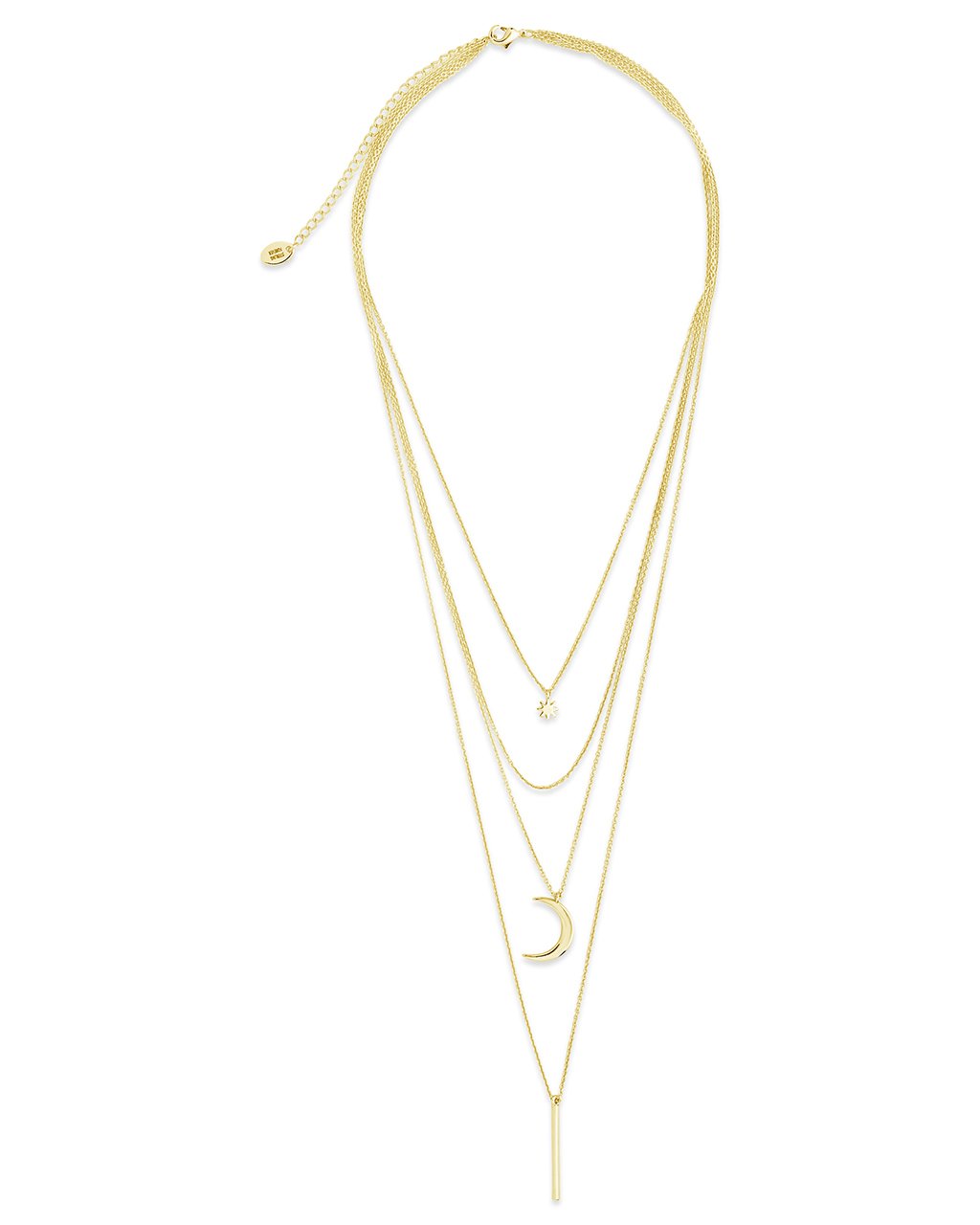 Crescent & Bar Multi Layer Necklace by Sterling Forever