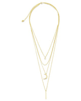 Crescent & Bar Multi Layer Necklace by Sterling Forever