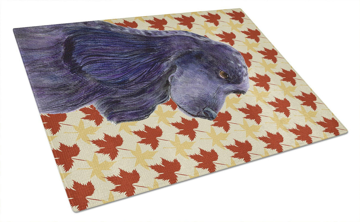 Cocker Spaniel Fall Leaves Portrait Glass Cutting Board Large by Caroline's Treasures