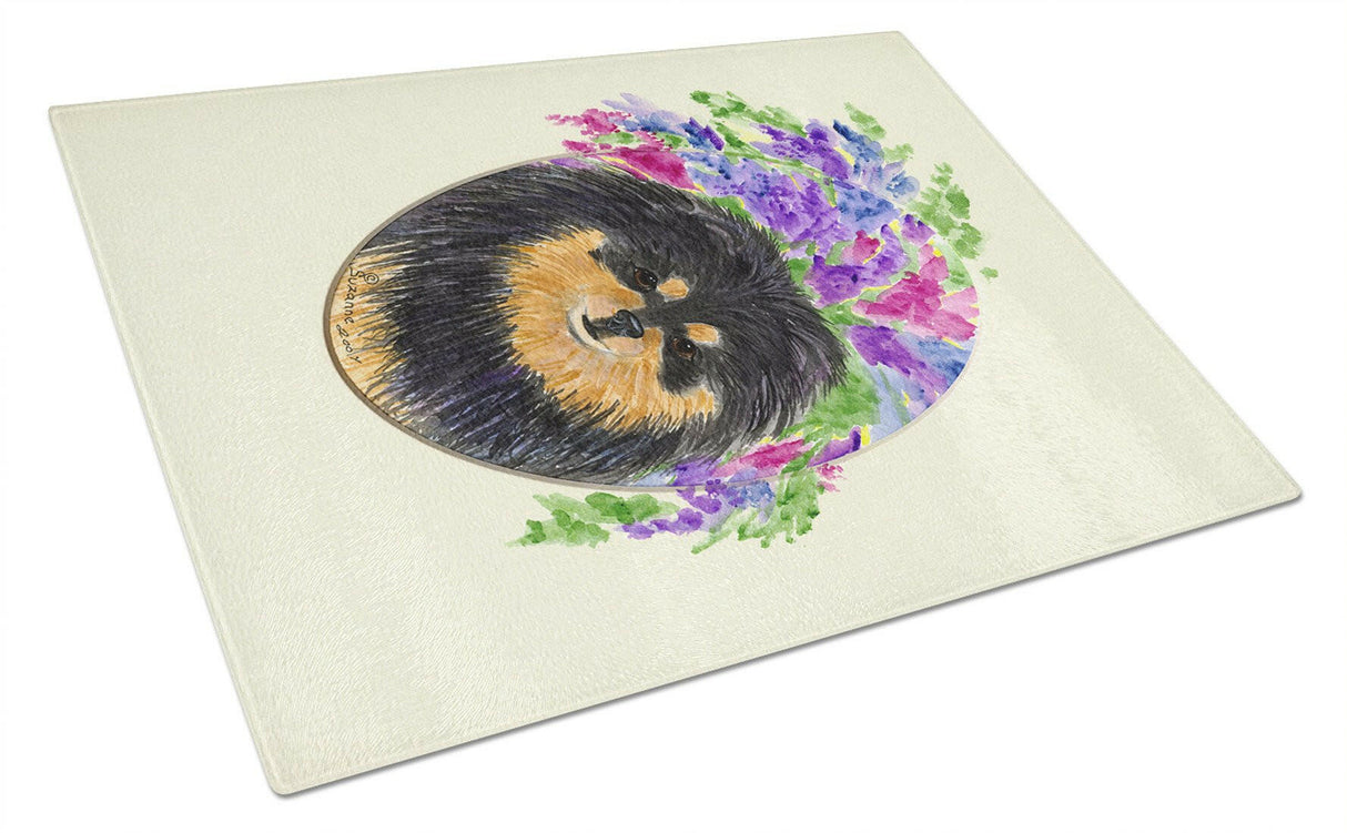 Pomeranian Glass Cutting Board Large by Caroline's Treasures