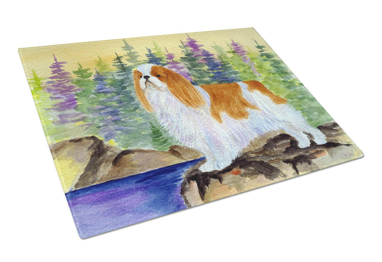 English Toy Spaniel Glass Cutting Board Large by Caroline's Treasures