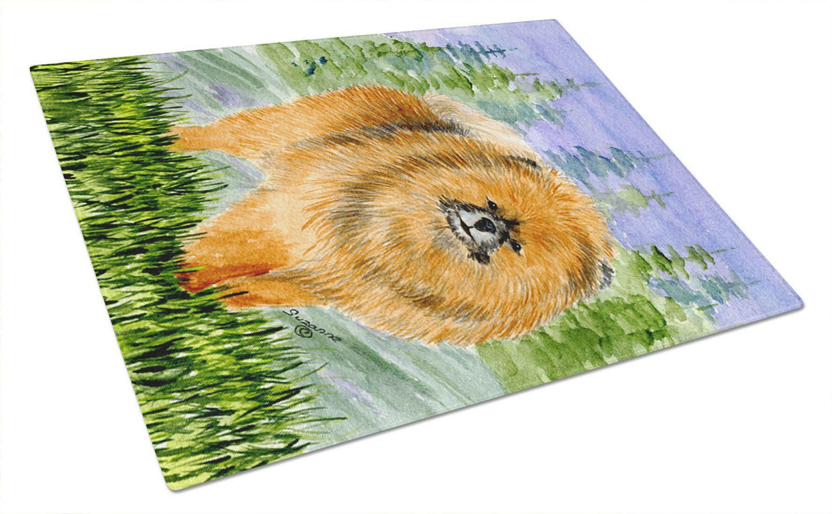 Pomeranian Glass Cutting Board Large by Caroline's Treasures