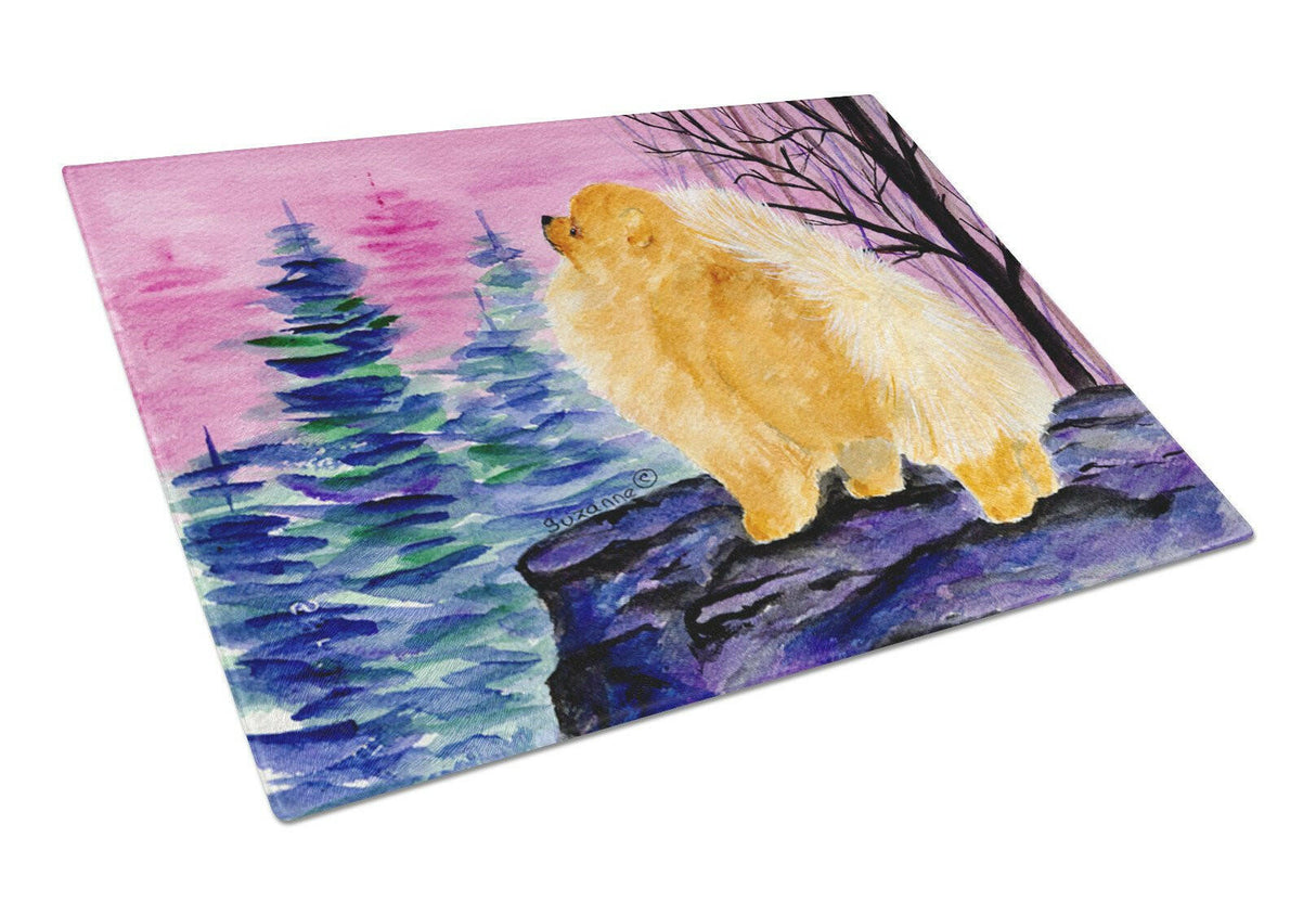 Pomeranian Glass Cutting Board Large by Caroline's Treasures