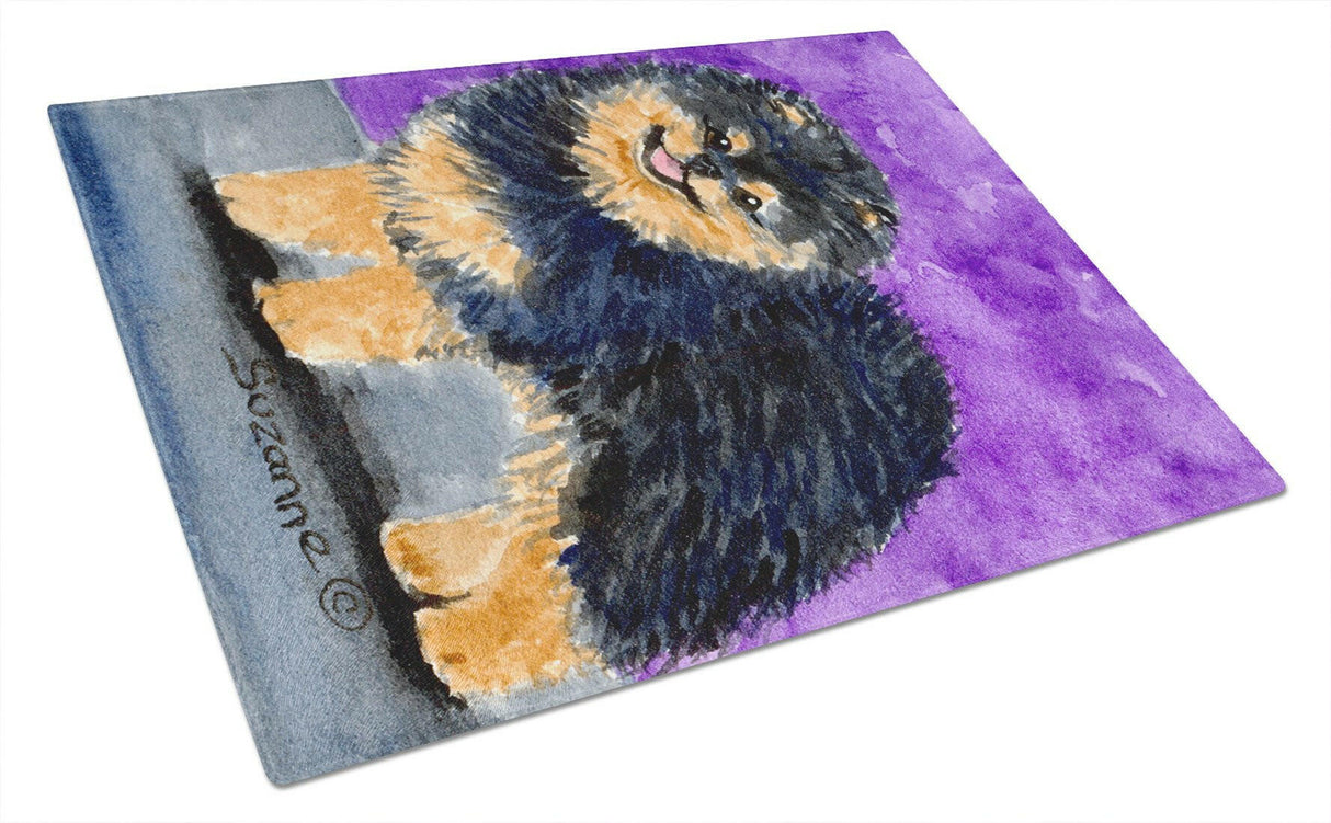 Pomeranian Glass Cutting Board Large by Caroline's Treasures