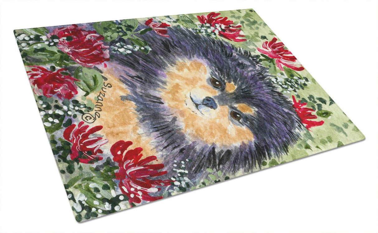 Pomeranian Glass Cutting Board Large by Caroline's Treasures