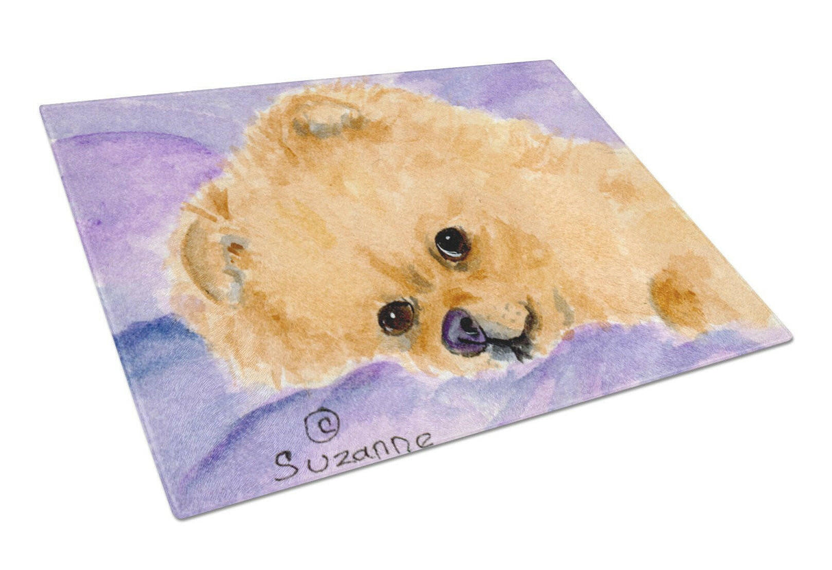 Pomeranian Glass Cutting Board Large by Caroline's Treasures