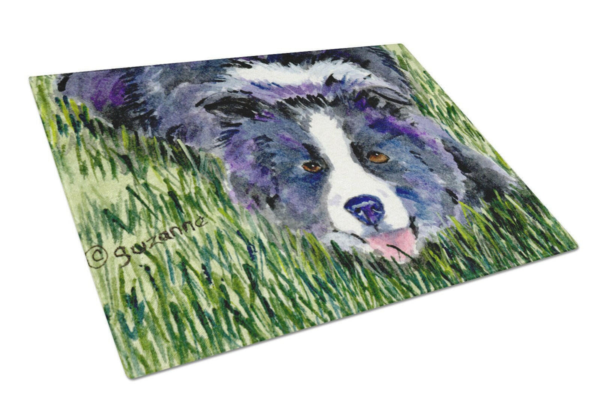 Border Collie Glass Cutting Board Large by Caroline's Treasures