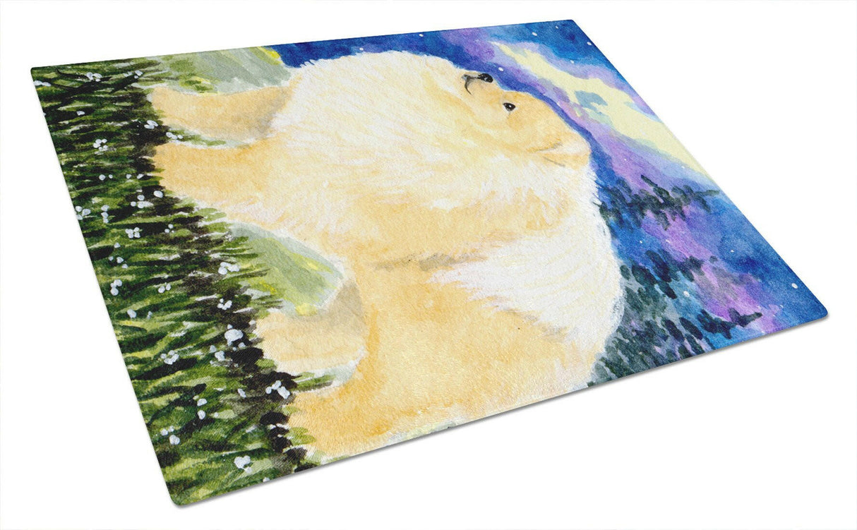 Pomeranian Glass Cutting Board Large by Caroline's Treasures