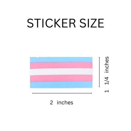 Rectangle Transgender Pride Stickers (250 per Roll) by Fundraising For A Cause