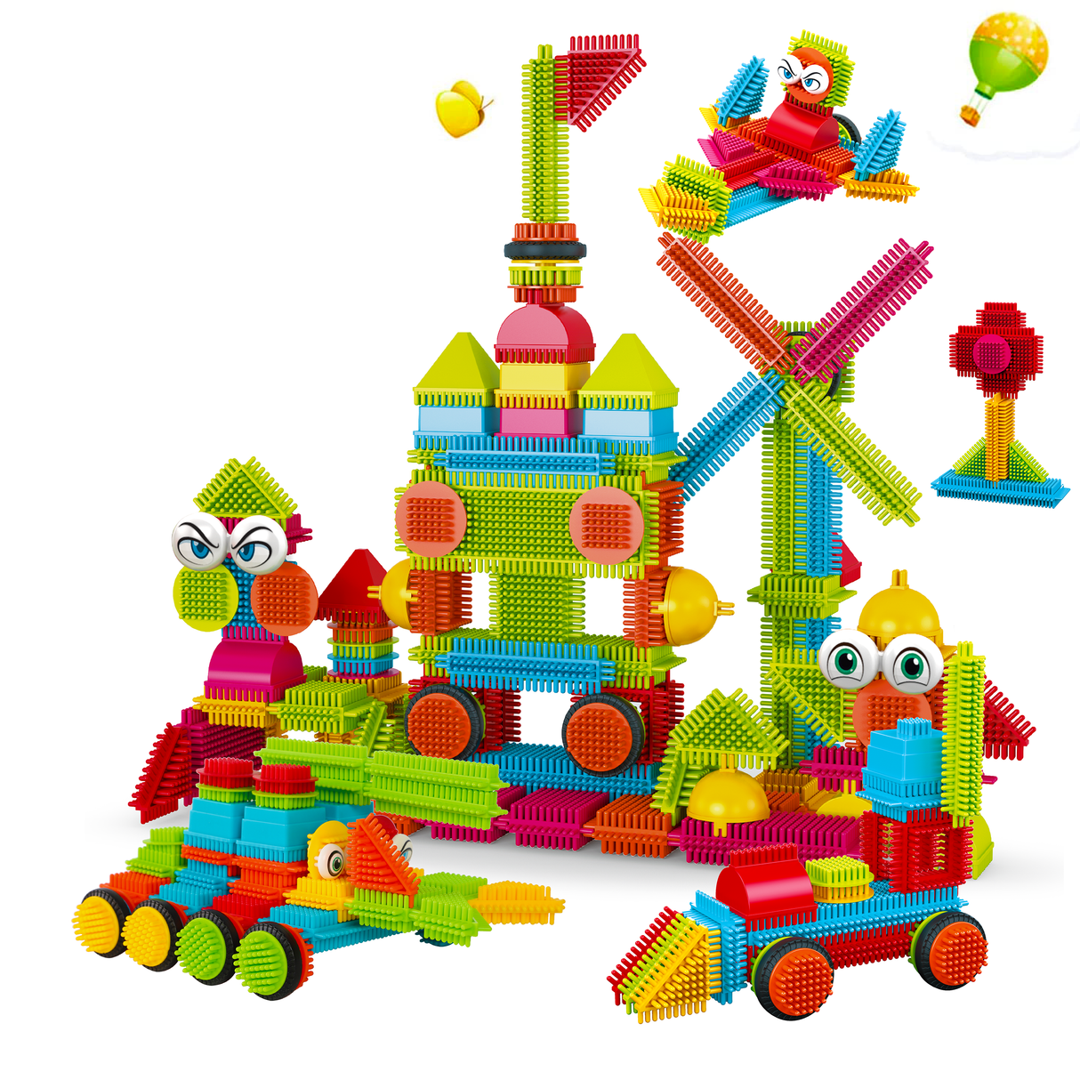 Contixo ST6 100 pcs Bristle Shape 3D Tile STEM Building Block Set by Contixo